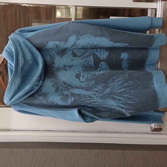 Organika Vintage Blue Skate Boarding Hoodie Lion on Back XL - Picture 3 of 7